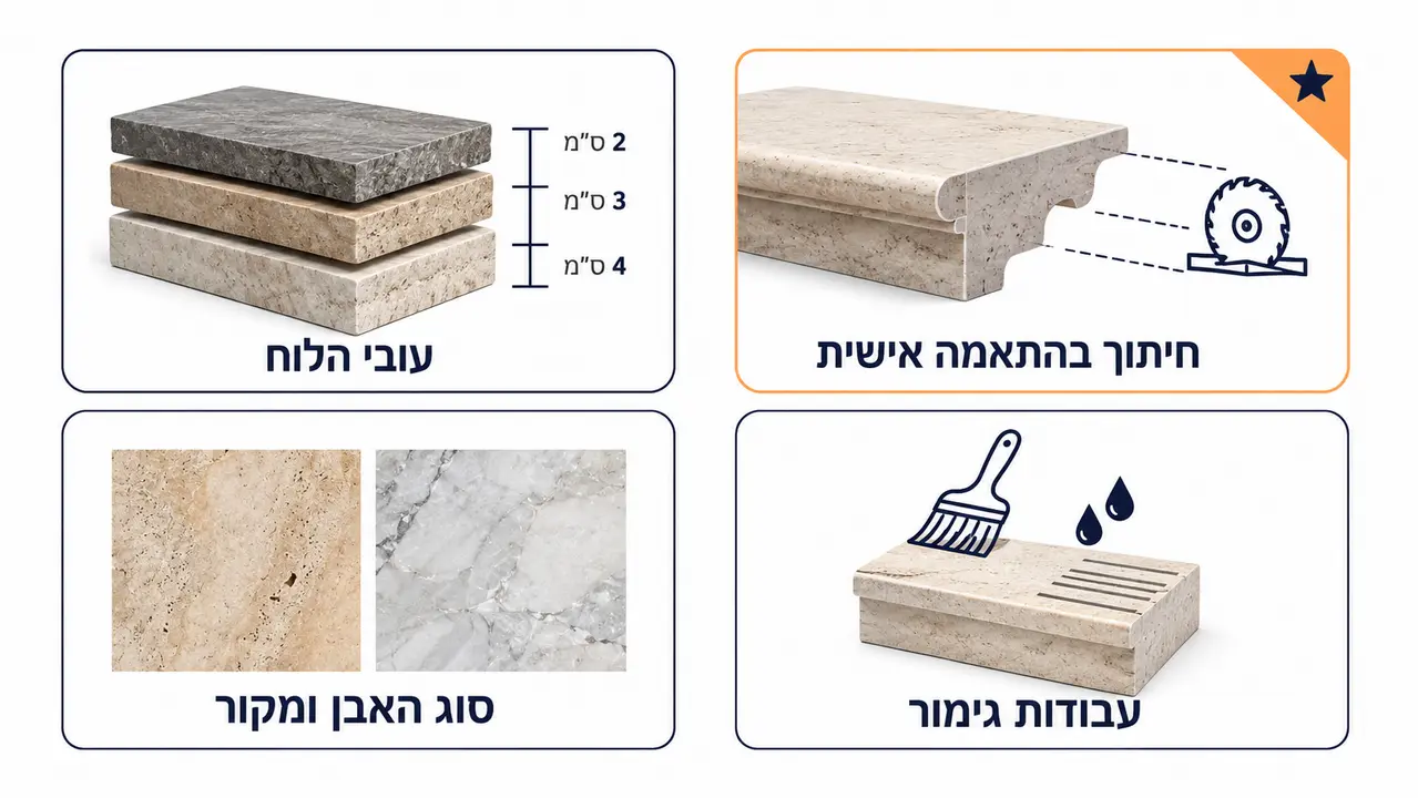 עלות מדרגות חוץ מאבן טבעית וגורמי המחיר