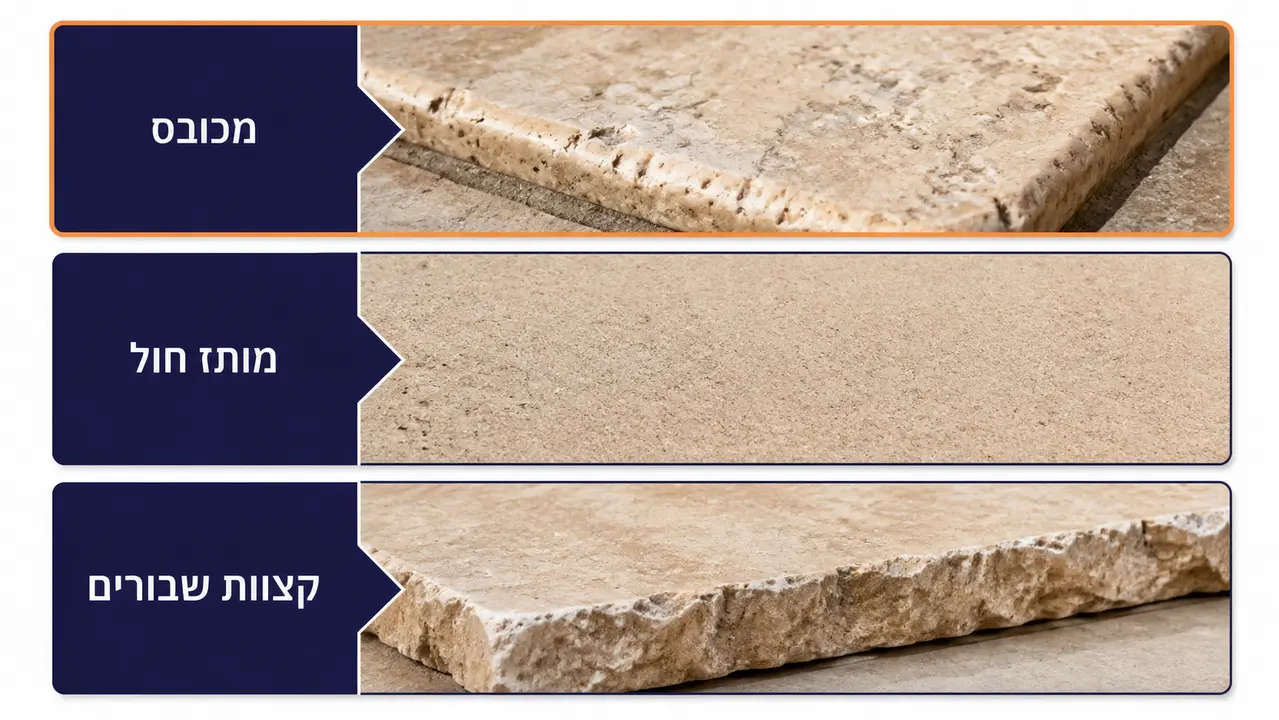 גימור אבן טבעית שיוצר את המראה הכפרי בריצוף חוץ